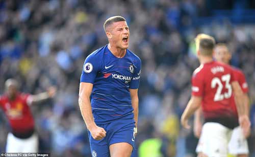 Ross Barkley scored with one of the final kicks of the game to rescue a point for Chelsea against Manchester United.
