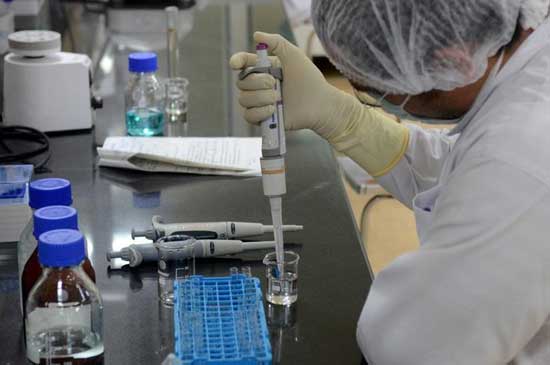 A research scientist works inside a laboratory of India's Serum Institute, the world's largest maker of vaccines, which is working on vaccines against the coronavirus disease (COVID-19) in Pune, India, May 18, 2020. Picture taken May 18, 2020. REUTERS/Euan Rocha/File Photo