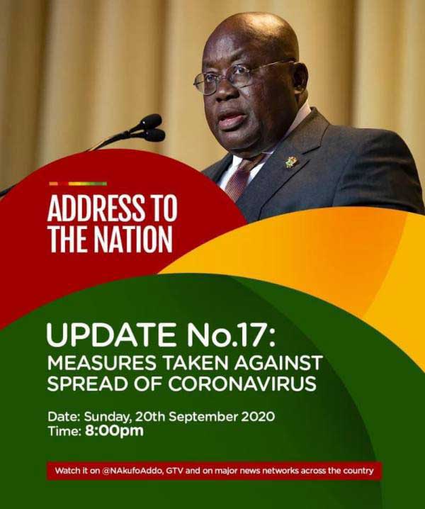 Full Text: Address To The Nation By The President Of The Republic, Nana Addo Dankwa Akufo-Addo, On Updates To Ghana’s Enhanced Response To The Coronavirus Pandemic (Update No. 17)