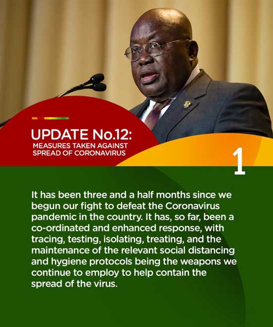 President Nana Akufo Addo: Measures to contain the spread of COVID-19 (Update No.12)