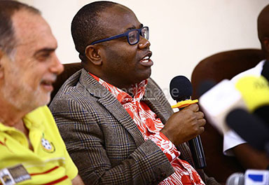 File image: Former FA Boss - Mr. Kwasi Nyantakyi and former Black Stars coach - Avram Grant. Photo - S. A. Adadevoh