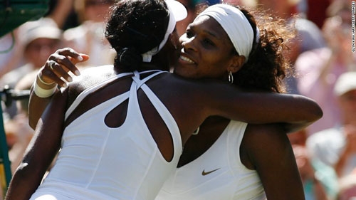 Venus (back to camera) and Serena Edge Closer to Another All-Williams Final at Wimbledon 2016