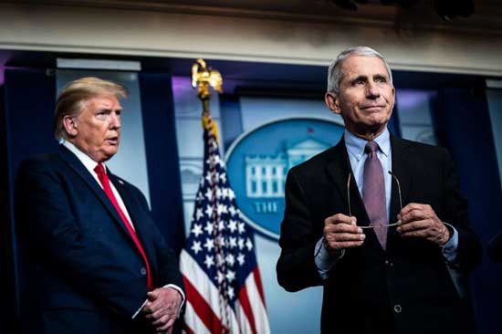 President Donald J. Trump listens as Dr. Anthony Fauci, director of the National Institute of Allergy and Infectious Diseases, speaks with members of the coronavirus task force, April 22, 2020 in Washington, DC.President Donald J. Trump listens as Dr. Anthony Fauci, director of the National Institute of Allergy and Infectious Diseases, speaks with members of the coronavirus task force, April 22, 2020 in Washington, DC. Jabin Botsford.