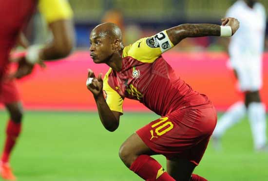 Ghana captain Andre Ayew equalised for the Black Stars following Mickael Pote's early opener. Image credit - Newswires