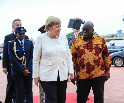  German Chancellor Angela Merkel with Ghana's President Akufo Addo.