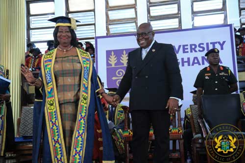 President Akufo-Addo with Mrs Mary Chinery-Hesse, Chancellor of University of Ghana